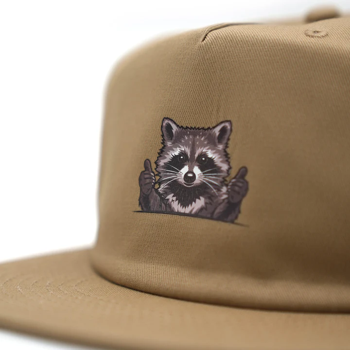 F22 Raccoon Hat: Khaki - Image 3