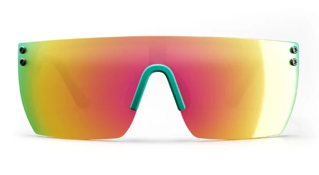 Heatwave Kids Lazer Face Sunglasses: Spectrum Lens / Aqua Splash Arms - Image 3