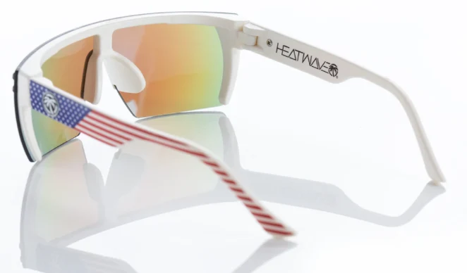 Heatwave Kids Lazer Face Sunglasses: Stars and Stripes / Galaxy Blue Lens - Image 2