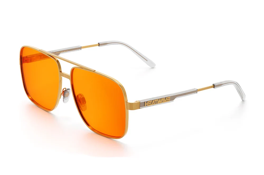 Heatwave Nimitz Sunglasses: Gold, Amber Lens